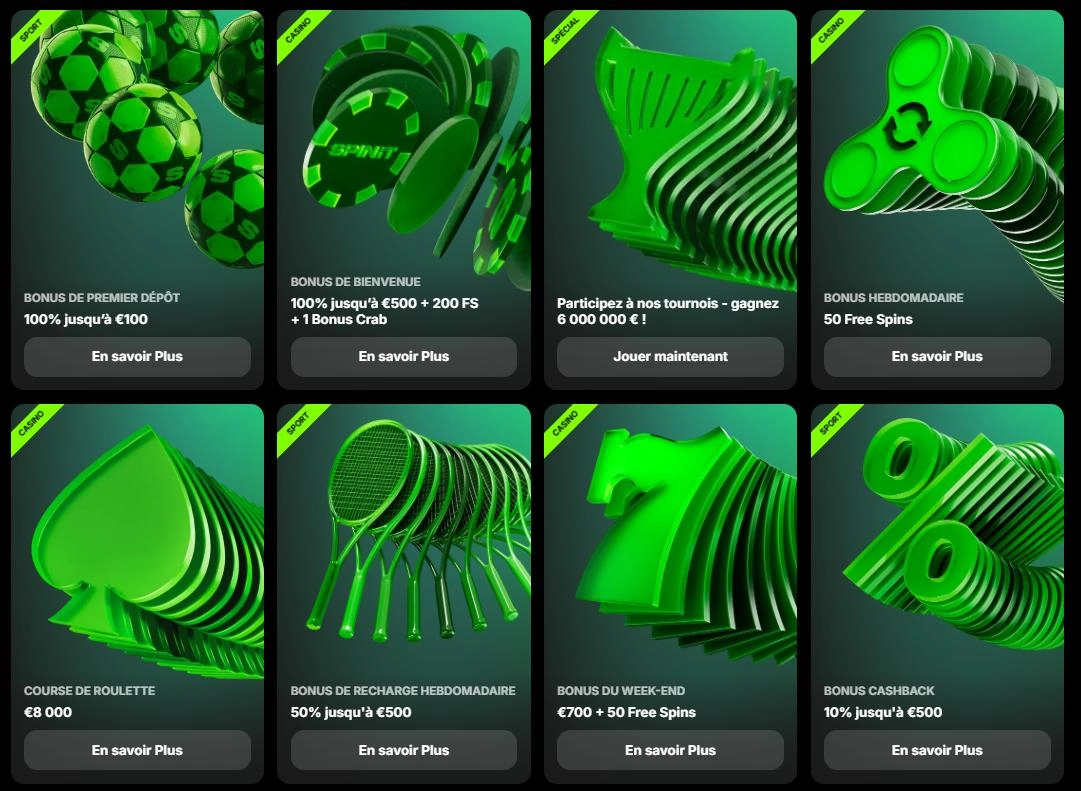 Découvrez les bonus attractifs de Spinit Casino Offre de bonus Spinit Casino